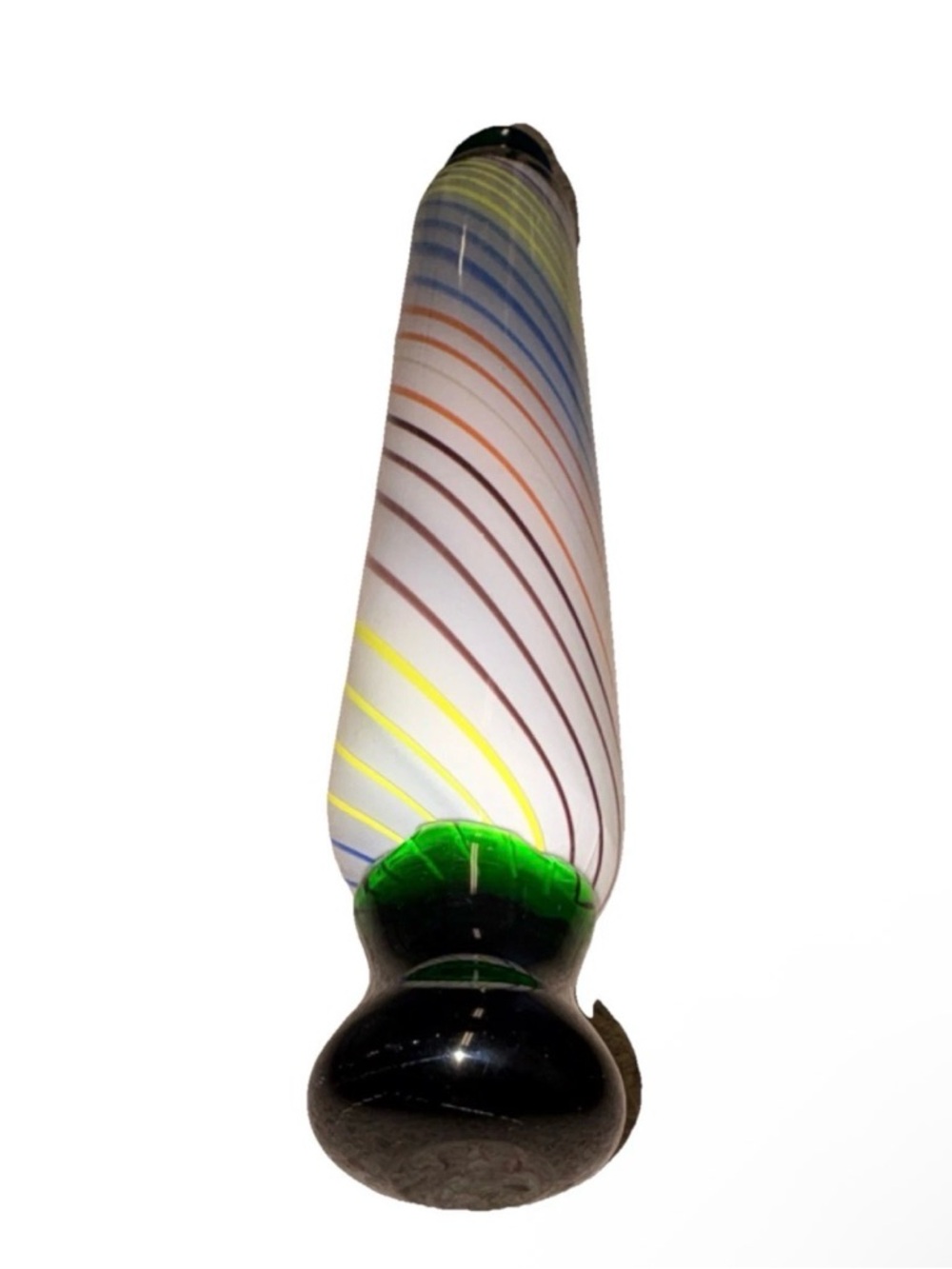 Handblown Glass Rolling Pin  with Multicolor Swirl - Picture 4 of 7